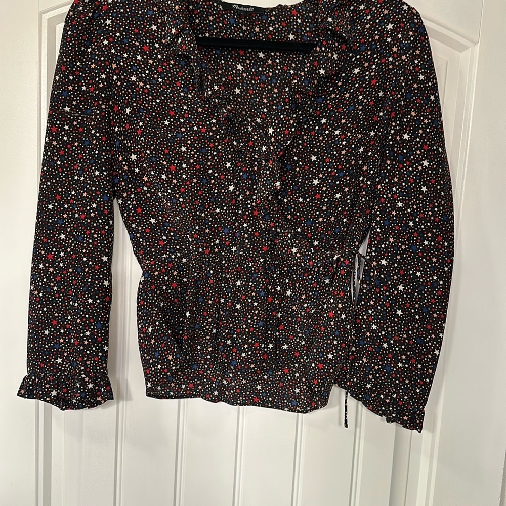 Women's Black Star Print Top